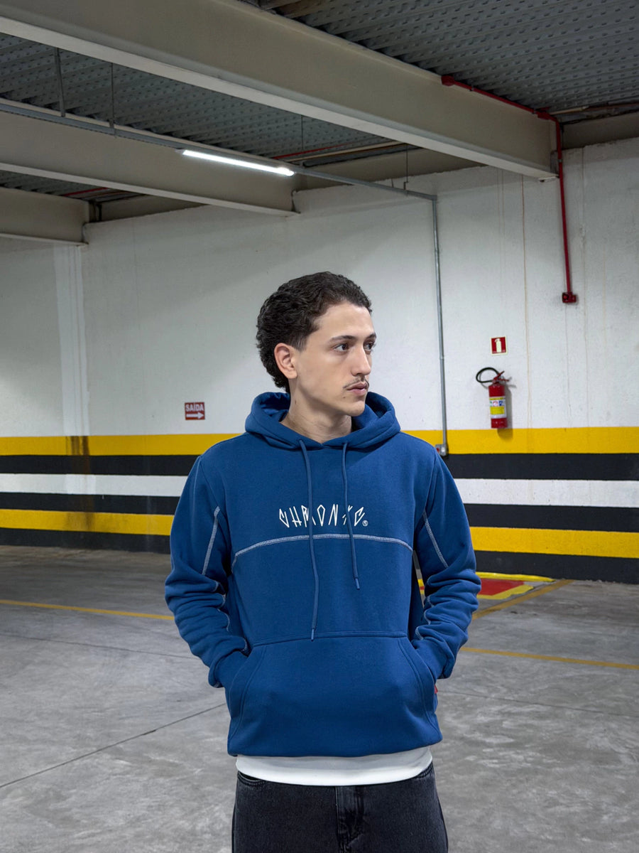 BLUSA DE MOLETOM CHRONIC “ CONTRAST” BLUE