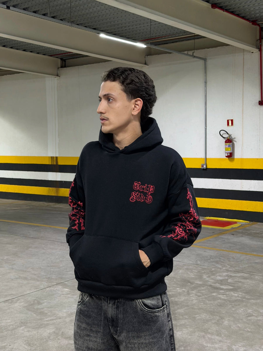 BLUSA DE MOLETOM TRIP SIDE “ SWORD ” BLACK