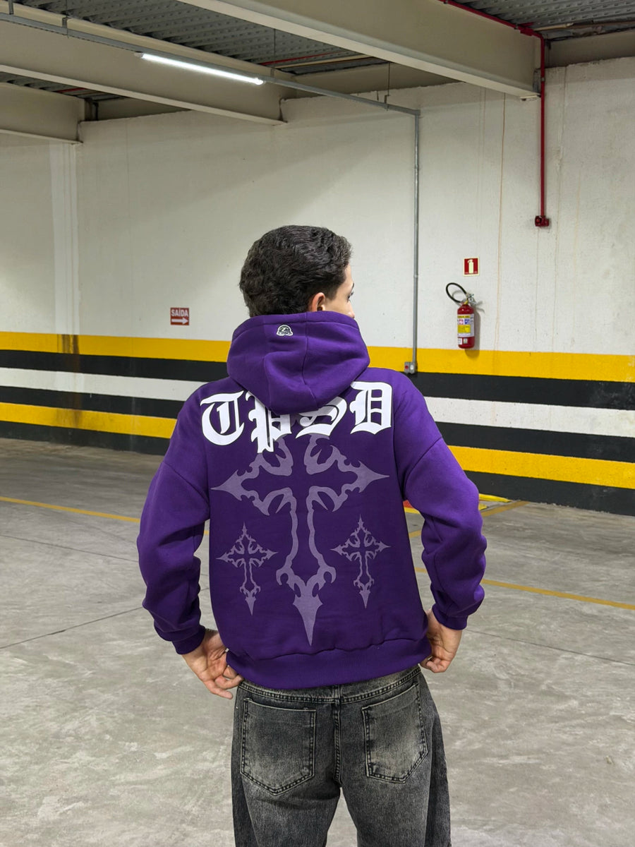 BLUSA DE MOLETOM TRIP SIDE “ CROSS ” PURPLE