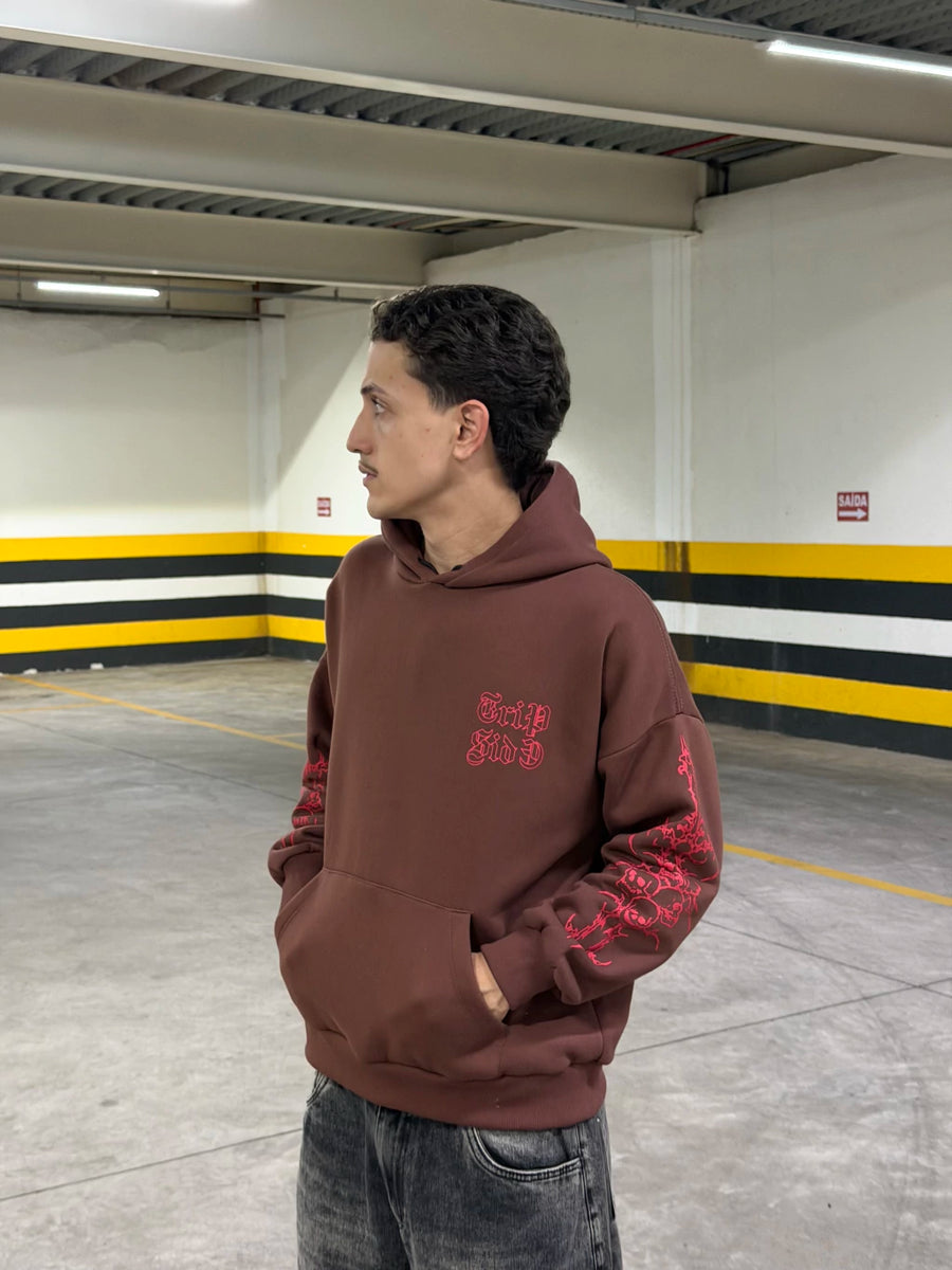 BLUSA DE MOLETOM TRIP SIDE “ SWORD ” BROWN