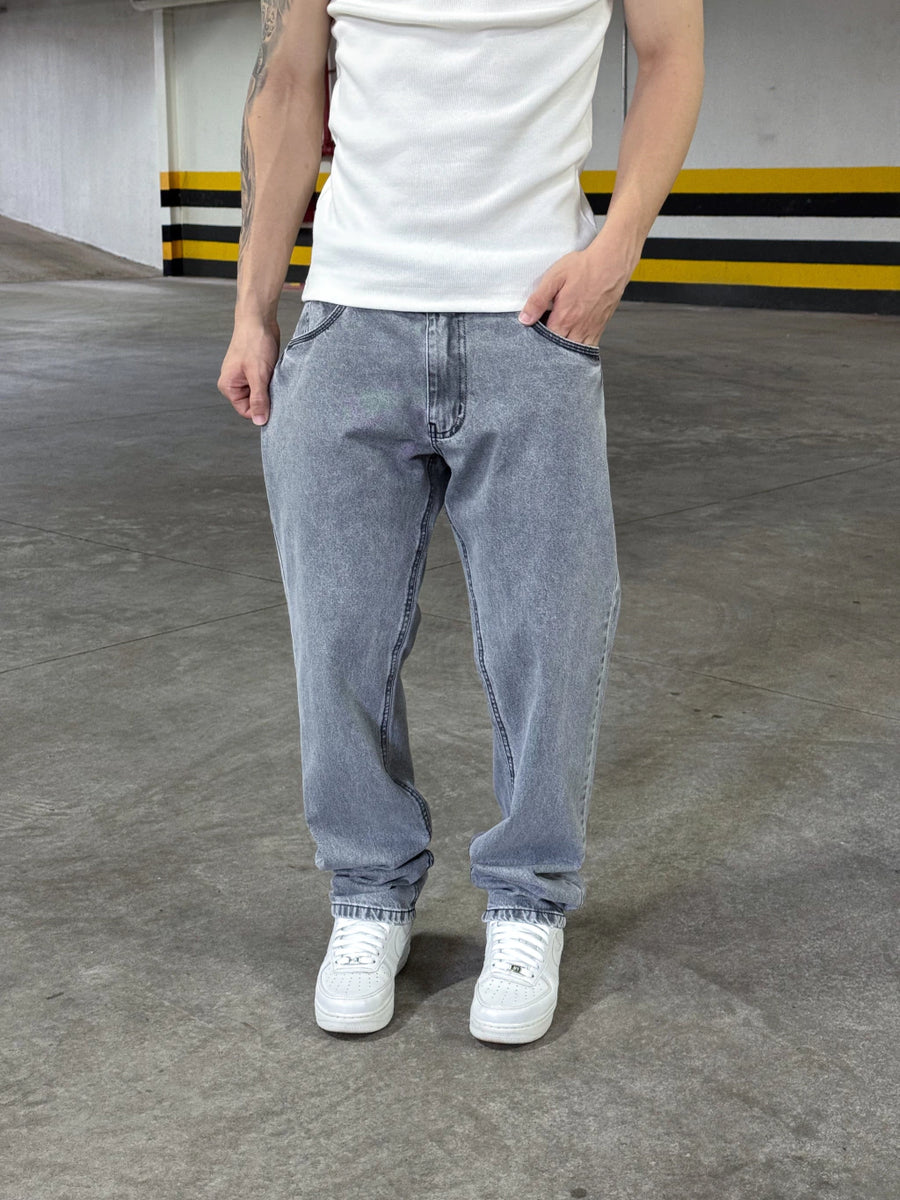 CALÇA DENIM RETA “ GRAY STONE ”