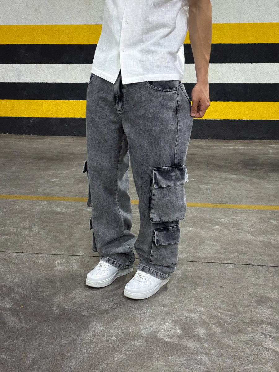 CALÇA CARGO “ DOUBLE SIDE” BLACK STONE