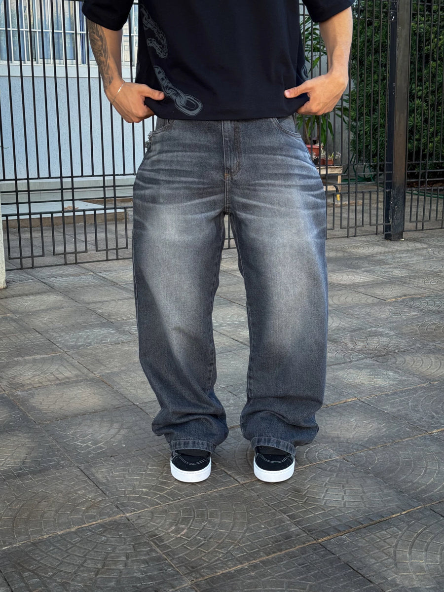 CALÇA BAGGY JEANS “ LASER BLACK STONE ”